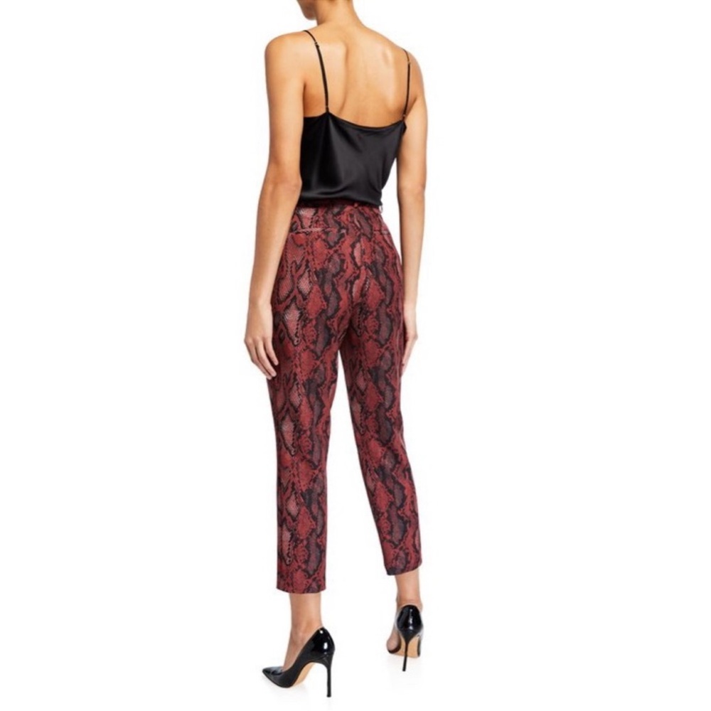 NWT L’Agence Red Snake Print High Waist Trousers | Ludivine Pants Size 2 - Picture 2 of 12